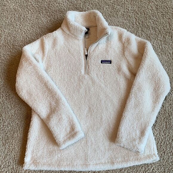 Patagonia‎ Women’s Los Gatos 1/4 Zip Fleece white cream size large - Picture 2 of 8